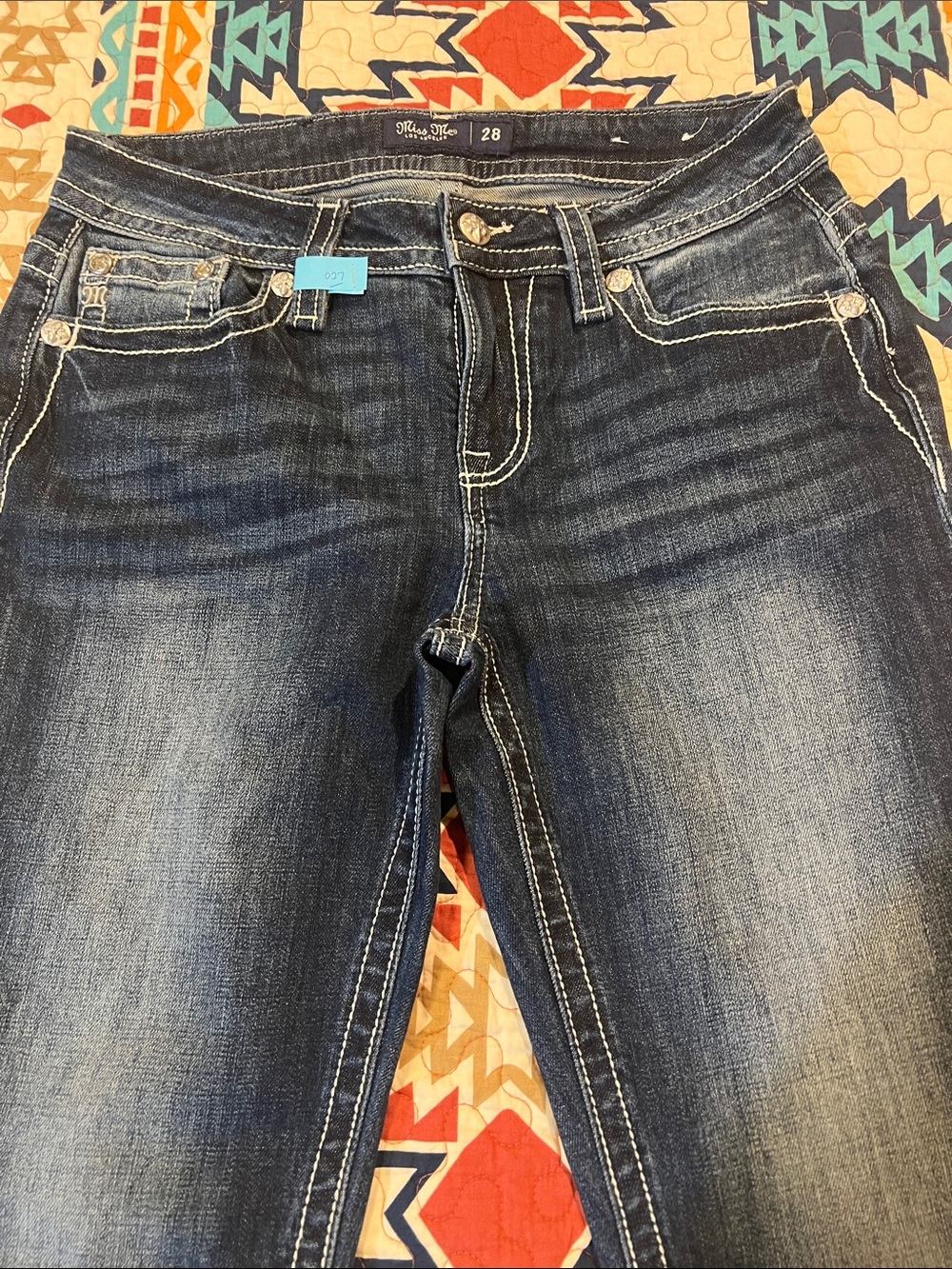 Miss Me Women's Dark Blue Bootcut  Jeans with Contrast Stitching